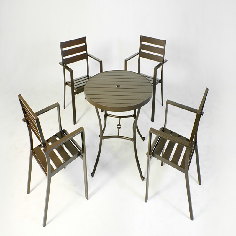 【FU18-C】 90cm鋁合金圓桌椅組-A