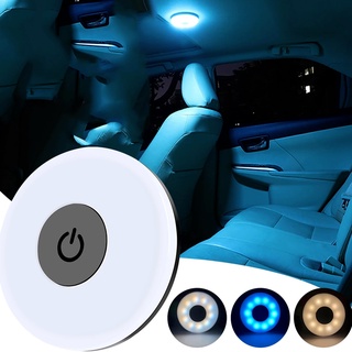 便攜式觸摸燈閱讀燈通用 USB 充電可調節車載 LED 圓形夜間車載配件