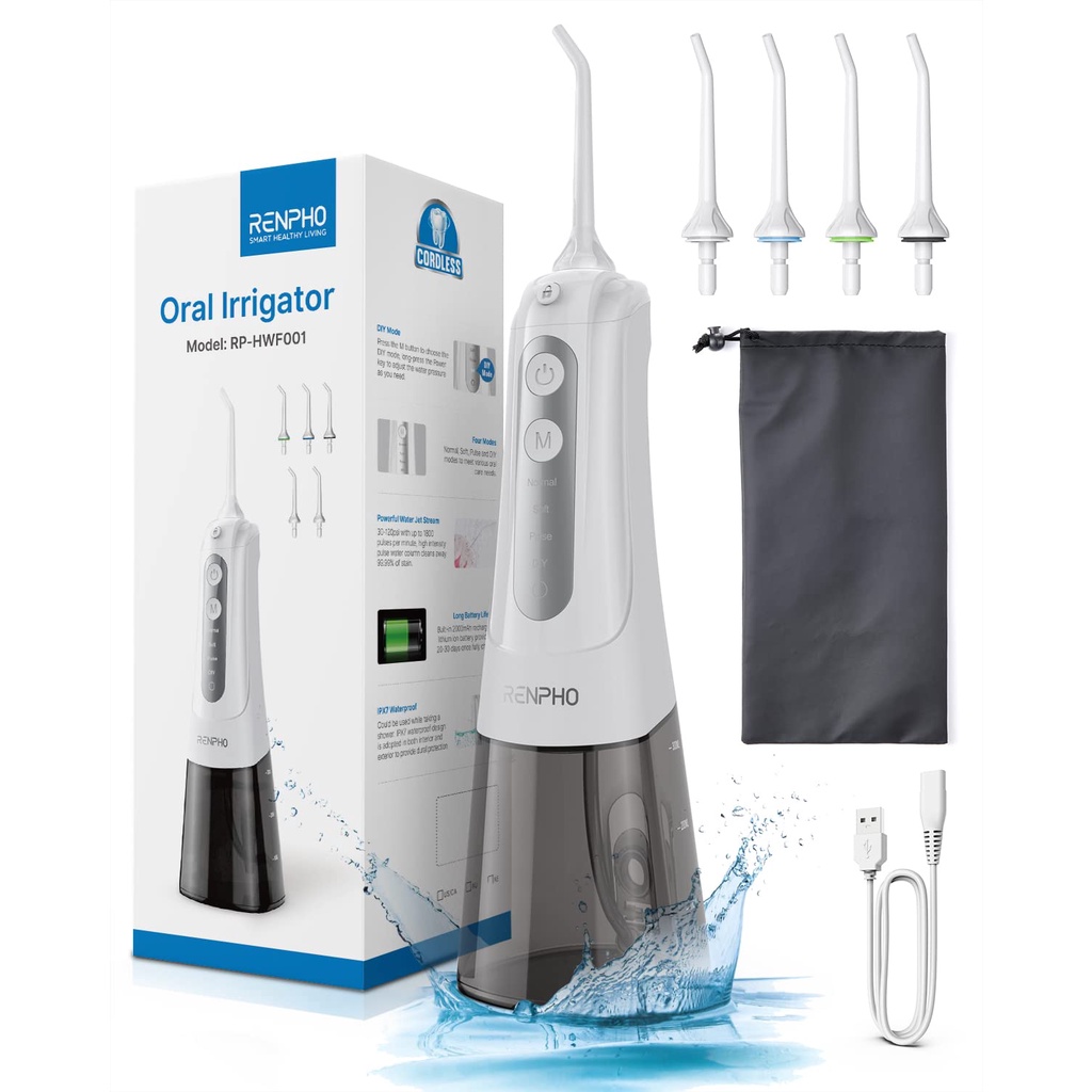全新 現貨 美國 RENPHO 無線 藍牙 防水 洗牙機 沖牙機 洗牙器 電動 沖牙器 牙套清潔 清洗 USB 充電