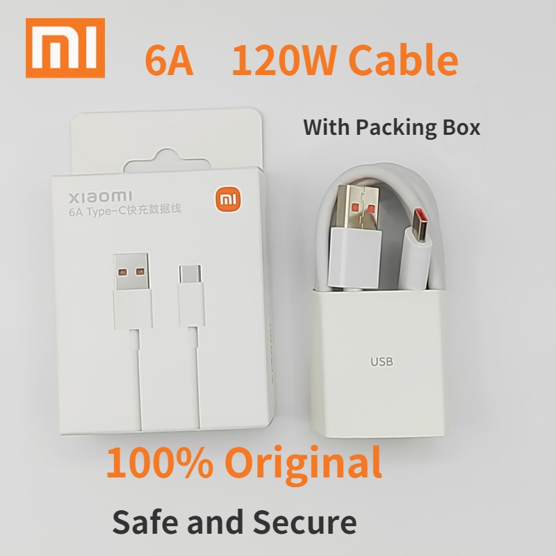 XIAOMI 小米 120W 6A Usb Type-C 數據線充電器 Turbo Tipo 快速充電 Type-Cab