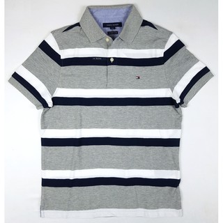 最後一件~<LA空運> TOMMY HILFIGER 灰色 條紋 POLO衫 XS