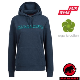 【 MAMMUT 長毛象】女款透氣保暖連帽長袖上衣 Logo ML Hoody.帽T/ 海洋藍PRT1 02151