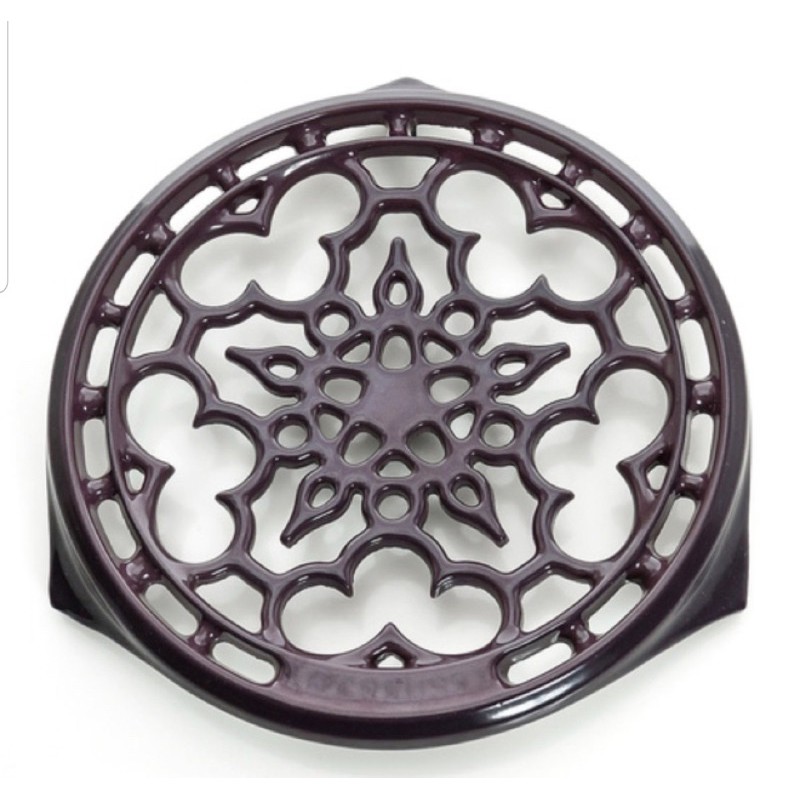 Le Creuset 浪漫紫圓形鑄鐵鍋架 鑄鐵隔熱墊鍋墊