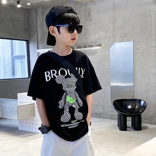 兒童卡通印花短袖夏裝2022新款韓版男童洋氣圓領中大童T恤短袖潮