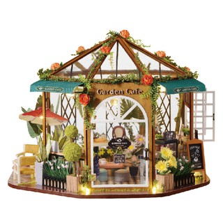 【Diy小屋首選】臺中現貨花間咖啡 附防塵罩 袖珍屋 DIY小屋 迷你屋 模型屋 小屋 智趣屋 娃娃屋