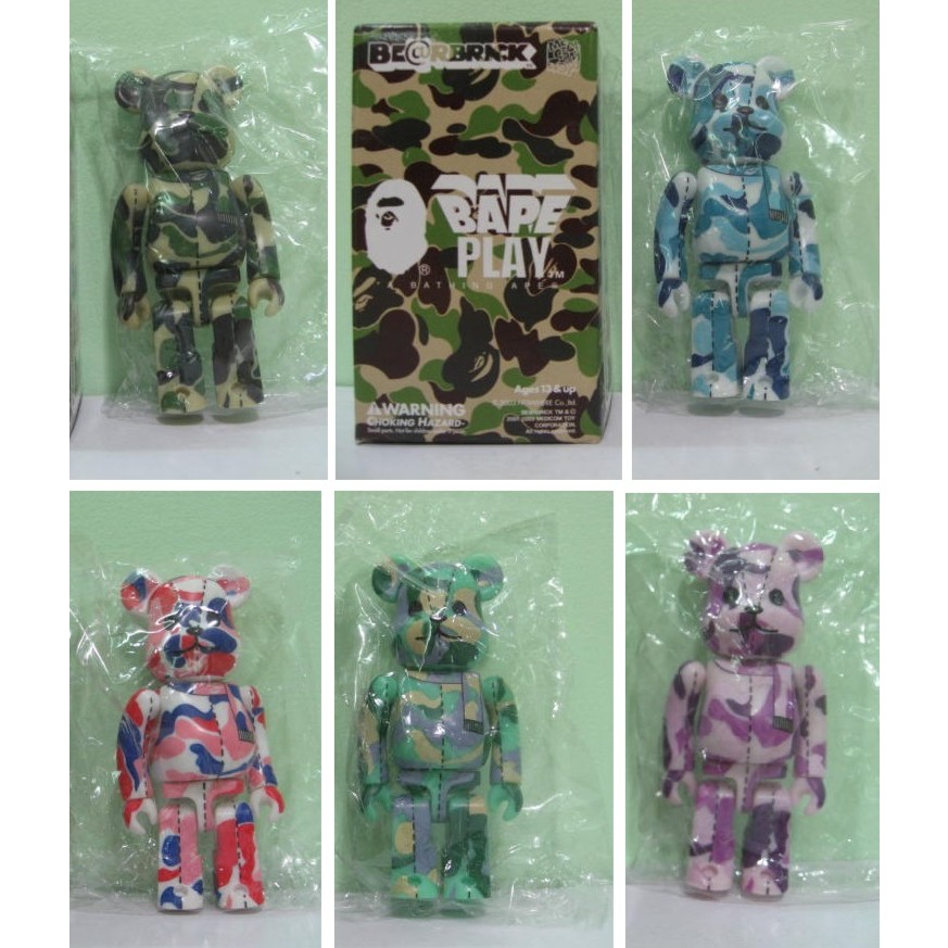  現貨 BE@RBRICK 100% 庫柏力克熊 A Bathing APE 初代 各種類迷彩　全新附外盒