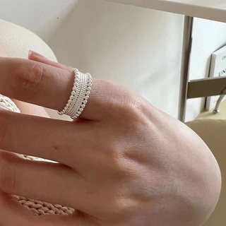 現貨｜LINGLING流行純銀飾品❤️韓國東大門s925純銀不規則幾何圓珠純銀戒指 銀戒指 開口戒指 寬版戒指 銀飾