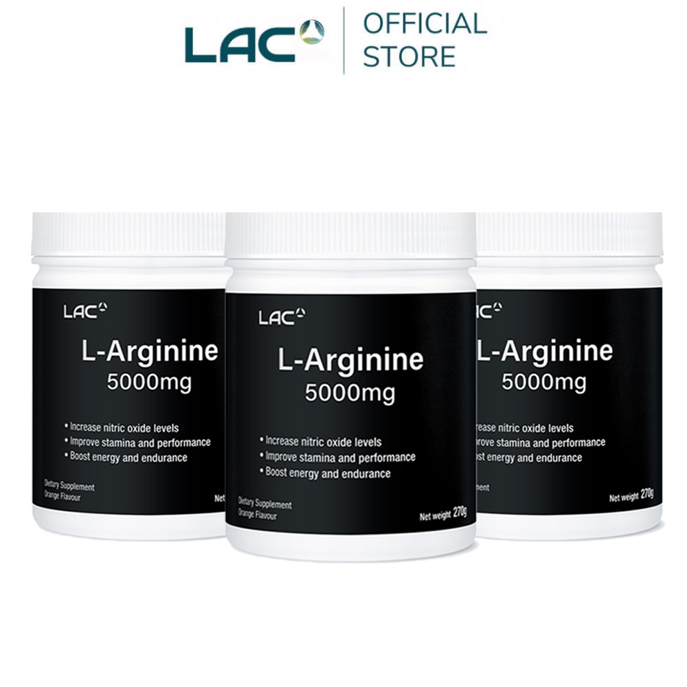 【LAC利維喜】3入組 精胺酸粉末 270克-柑橘口味(L-Arginine 5000mg)