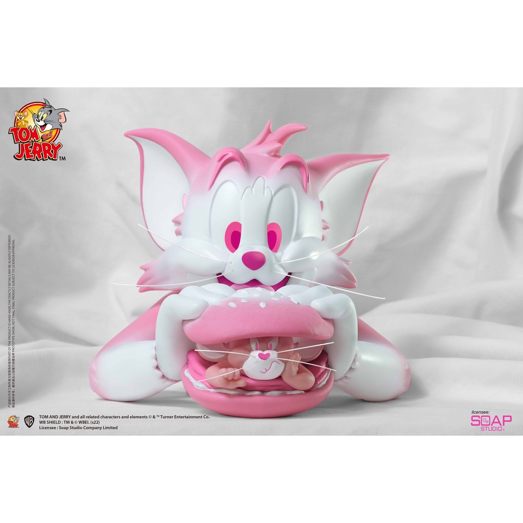 預購｜湯姆貓與傑利鼠 漢堡包半胸像 雪映粉版 Tom and Jerry Burger Bust Snowy Pink