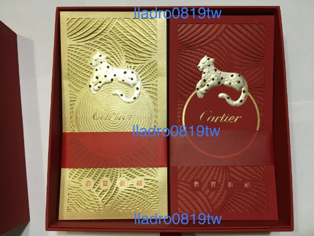 全新26款(單張/2張)Cartier 紅包袋 金豹 恭賀新禧萬事勝意 卡地亞 vip 2024 新年紅包袋 賀卡 信封