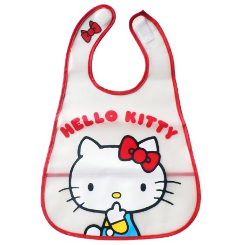 《Amigo朋友禮品》日本 三麗鷗 kitty貓 凱蒂貓 防水幼兒圍兜 兒童圍兜 口水巾 圍兜