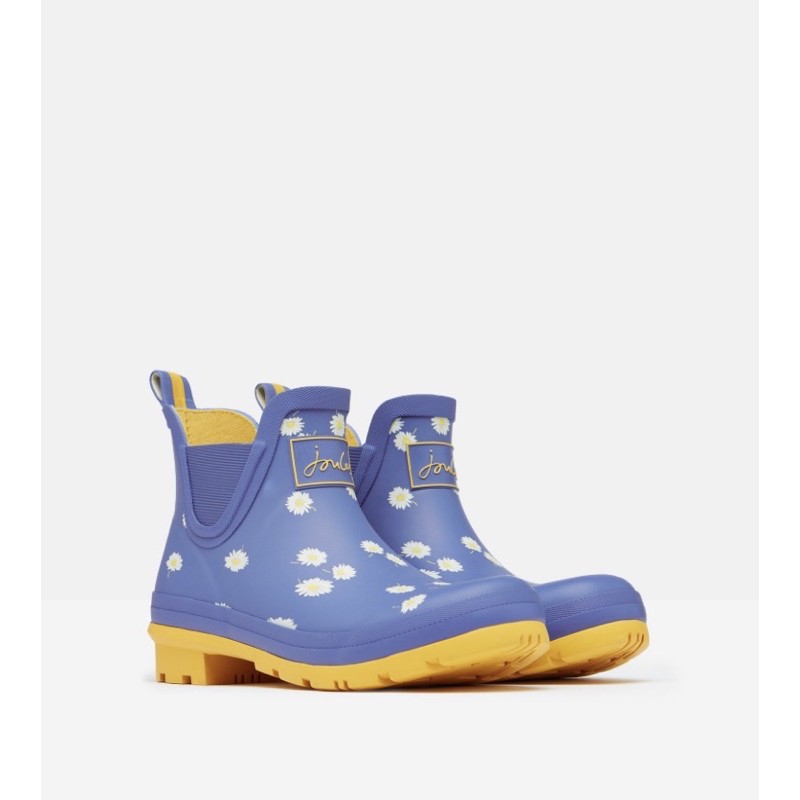 Miolla 英國品牌Joules 黑色/藍色 小花短筒雨鞋/雨靴