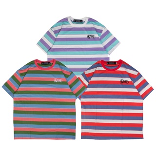 WEED Clothing - LOGO MULTI STRIPE TEE 彩色橫條電繡短袖