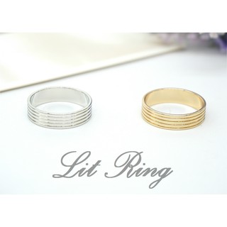 【Lit Ring】小寬版凹凸條紋戒指。簡約 個性 幾何 金色 銀色 雕刻 花紋 刻花 情侶 對戒 戒指 飾品 首飾