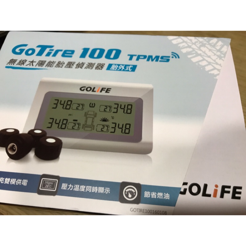 GOLIFE GoTire 100 TPMS 無線太陽能 胎壓偵測器 胎外式