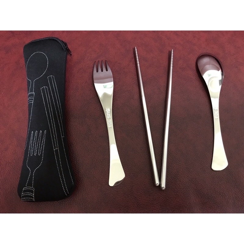 304不銹鋼餐具組 筷子 湯匙 叉子 不鏽鋼餐具組