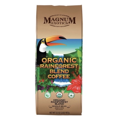 免運Magnum 熱帶雨林有機咖啡豆907公克