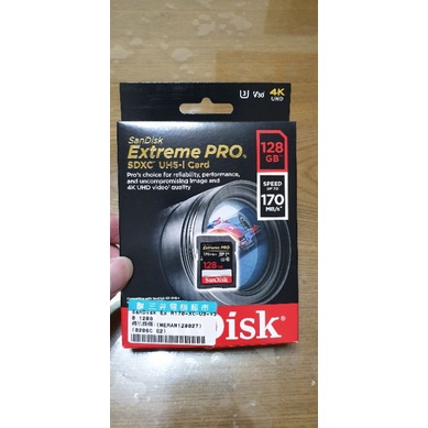 SANDISK Extreme PRO 128G 256G SDXC UHS-I U3 V30 170MB 高速 記憶卡