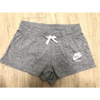 🍄二手🍄女服飾 NIKE Just Do It 薄棉 短褲 運動 跑步 淺灰L
