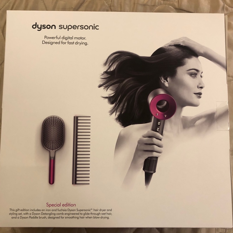 Dyson Supersonic 吹風機 桃紅色 附專用按摩髮梳及順髮梳(加碼送帆布包+吹風機清潔刷)