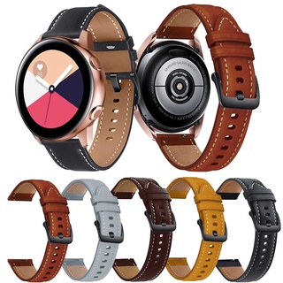 適用於 Samsung Galaxy Watch Active 2 40 44mm 錶帶更換手鍊的 20mm 皮革錶帶,