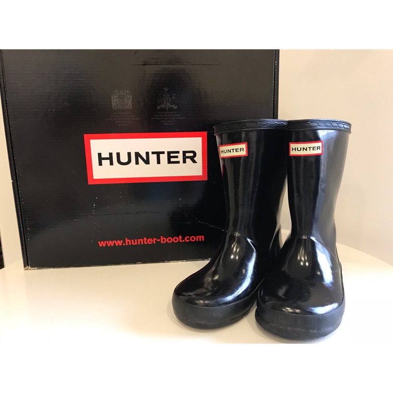 9成新正版Hunter兒童雨鞋 Uk9(約15-16公分可穿）售999，原價約2980