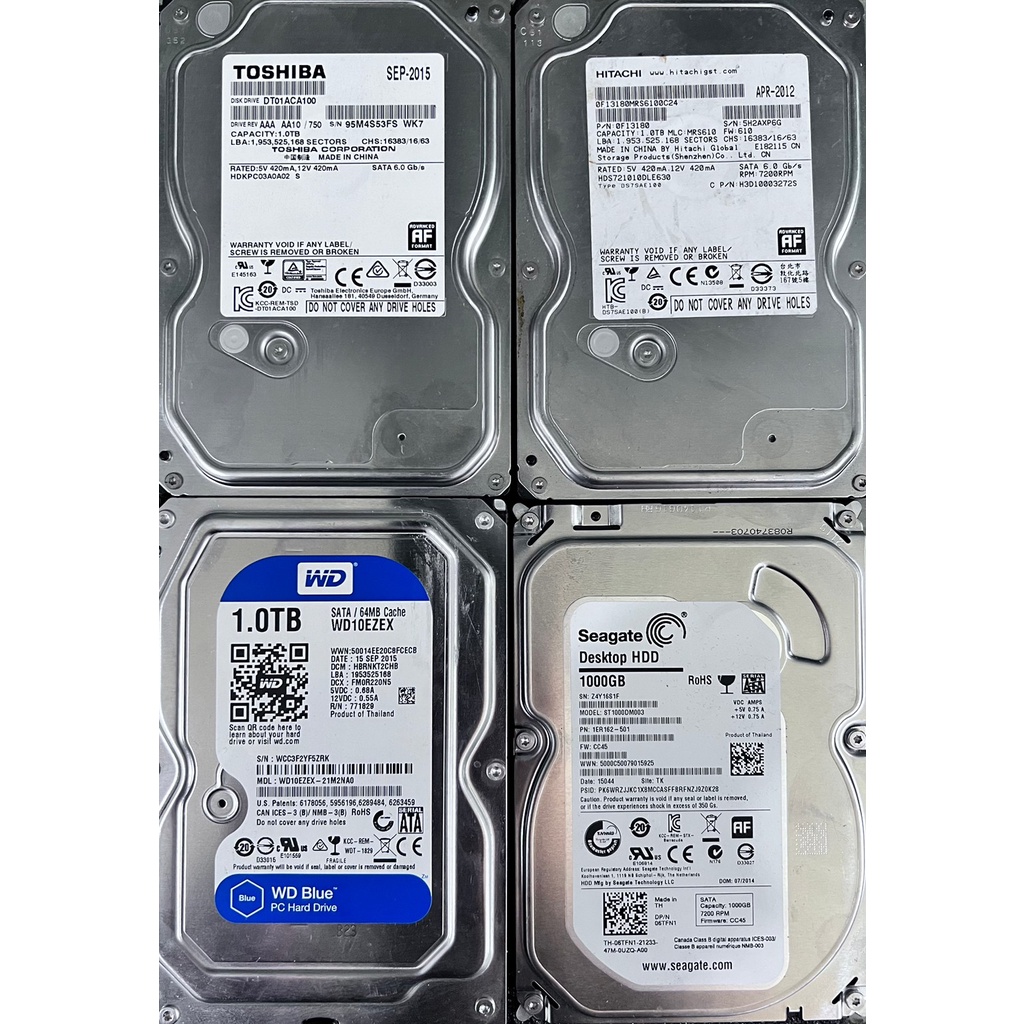 【吃土人現貨便宜賣】WD 希捷 日立 TOSHIBA 1TB、500GB 硬碟 【藍標、紫標、綠標】