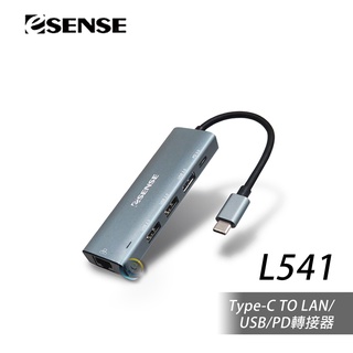 Esense Type-C TO LAN/USB/PD轉接器 L541