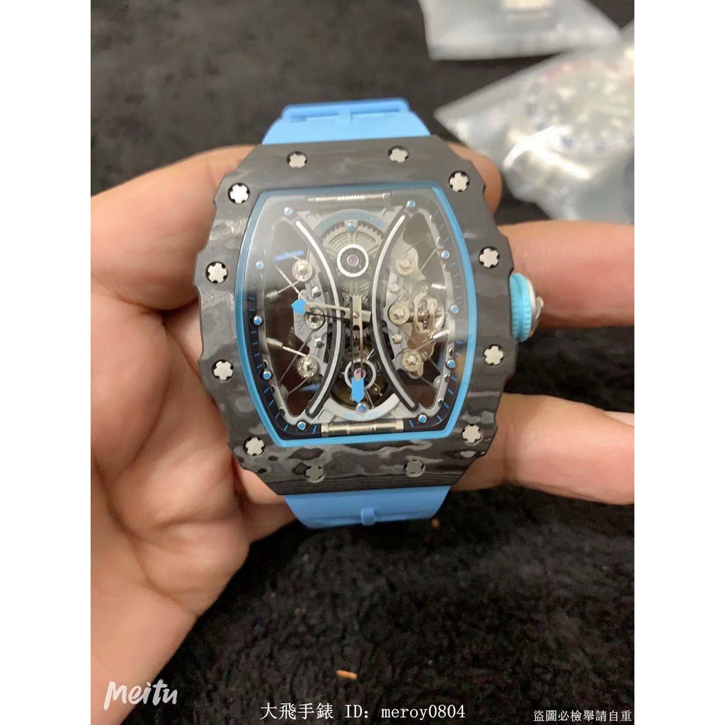 頂級 JB理查RM53-01碳纖維鏤空陀飛輪錶時尚男錶自動機械錶防水 出貨實拍