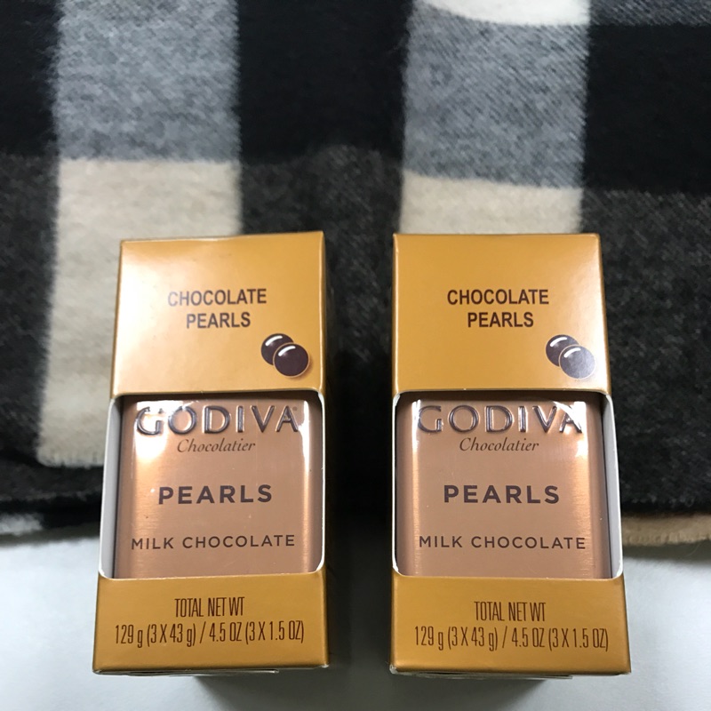 現貨 Godiva pearls 黑巧克力豆 牛奶巧克力豆 3盒包裝