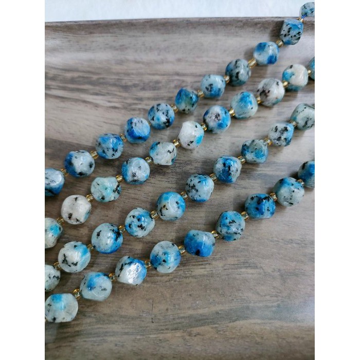 【狼狼水晶】天然- K2 藍銅礦 10mm 立體 方塊 串珠/條珠 首飾材料