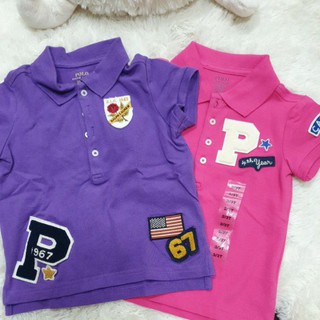 【全新】美國 Polo Ralph Lauren 兒童童裝 短袖上衣 polo衫 3T 100cm 女童 兩色