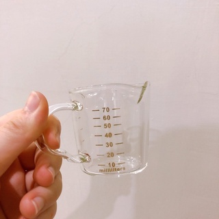 GK-059 義式濃縮咖啡承接玻璃量杯 刻度量杯 70cc 耐熱雙口量杯