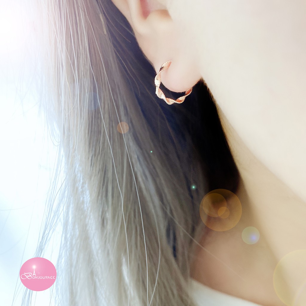 韓國 小小麻花扭轉造型 925銀針 針式 耳環 台灣現貨【Bonjouracc】