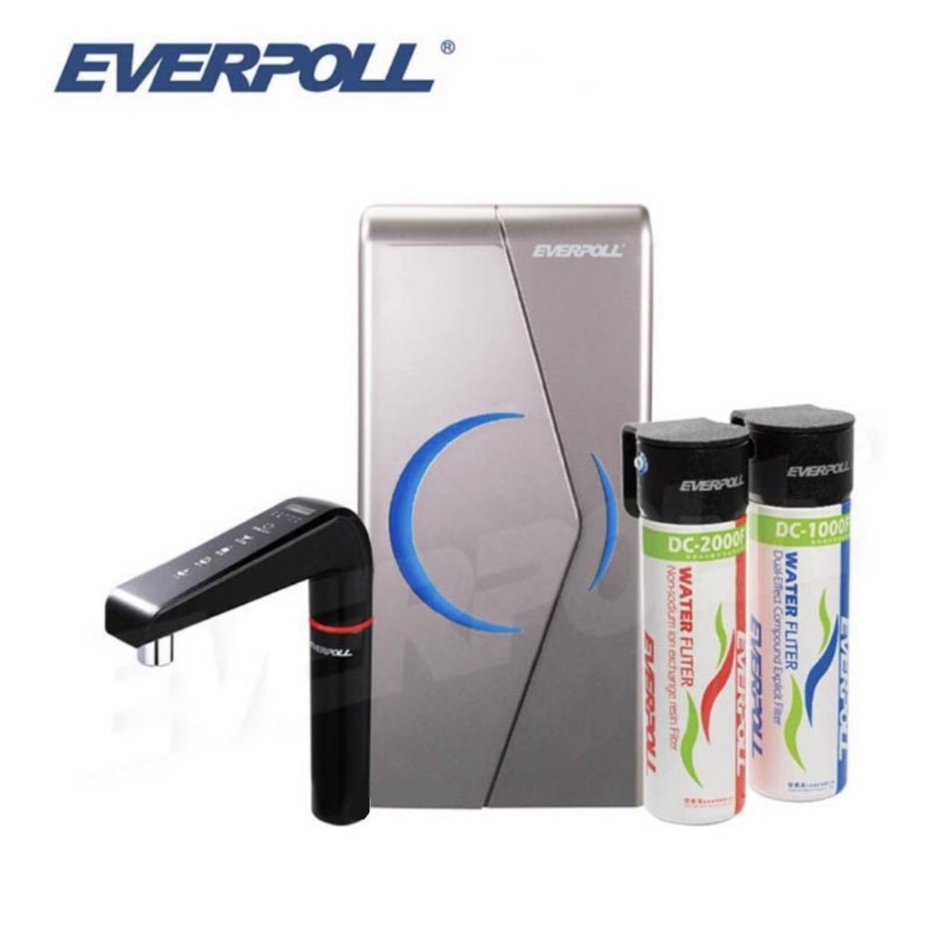 💪免費安裝💪 EVERPOLL 櫥下雙溫UV觸控型飲水機+全效淨水組(EVB-298+DCP-300)