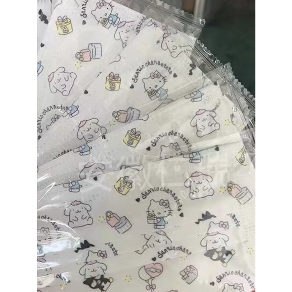 [現貨24H出貨]成人平面可愛三麗鷗kitty口罩 50入每片獨立式包裝
