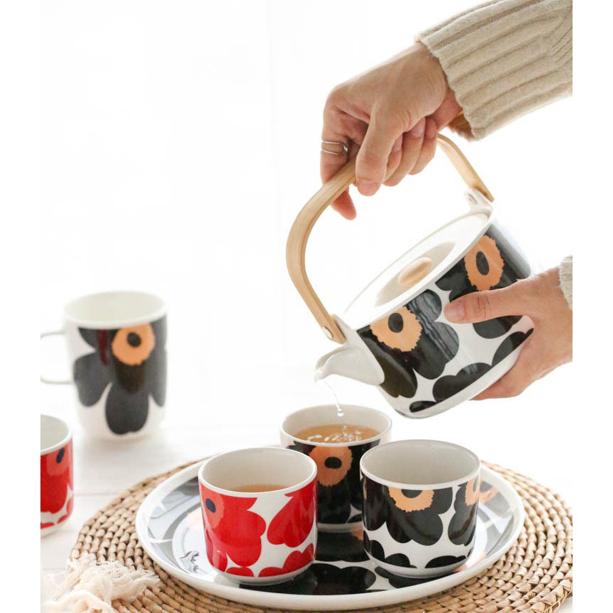 ✿ 芬蘭．marimekko ✿ 同款經典圖案罌粟花 茶壺 小茶杯 一組優惠