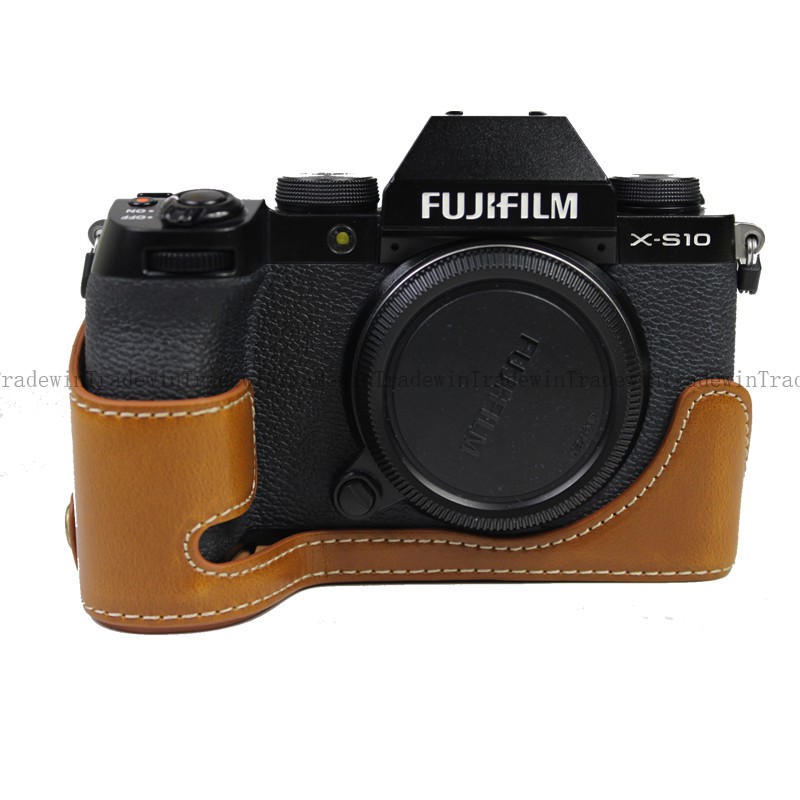 適用於 Fujifilm XS10 X-S10 的 Pu 皮革相機半機身保護套, 帶手帶