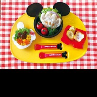 【限寄宅配】日本進口迪士尼Mickey Mouse 米奇 兒童餐具8件組 學習餐具 彌月禮