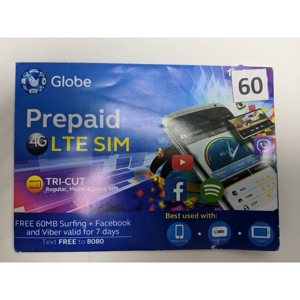 菲律賓GLOBE電話卡 SIM卡 儲值卡
