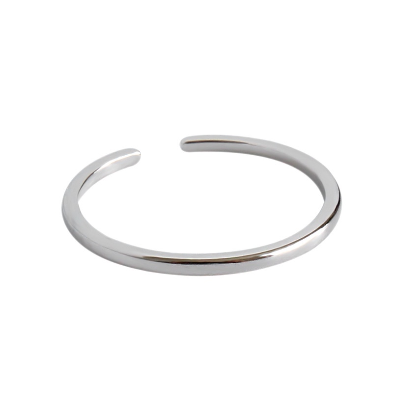 【AngelNaNa】S925純銀戒指-通體純銀簡約線條素面開口女戒指(SRA0526)