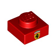 LEGO 6253610 3024 76895 75890 49115 紅色 1x1 法拉利 logo 標誌 印刷磚