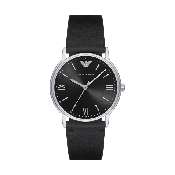 【Emporio Armani】美式經典羅馬時標簡約時尚腕錶-寂靜黑/AR11013/台灣總代理公司貨享兩年保固