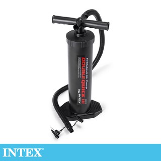 【INTEX】雙向手壓打氣筒(附4個氣嘴+籃球針)-高48cm 15220050(68615)