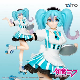 盒損 正版 日版 TAITO 初音 未來 MIKU Costumes 咖啡廳女僕Ver 雙馬尾 性感 美女 公仔