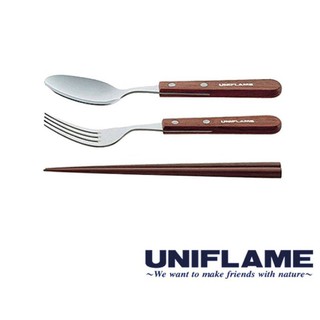 【日本UNIFLAME】 FAN單人餐具組/匙+叉+筷U722350居家.露營.戶外.野炊.野餐.餐具