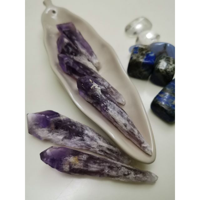 天然骨幹紫水晶 雅典娜水晶單柱 原礦無拋光 超低價優惠