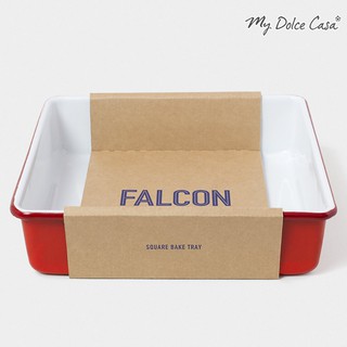 Falcon 獵鷹琺瑯 琺瑯2合1烤盤 托盤 琺瑯盤 方盤 紅白[MCW51]
