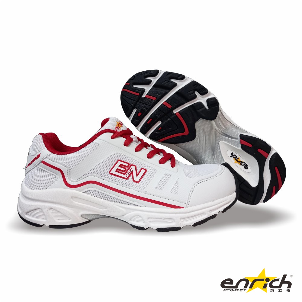 【ENRICH多功能足適鞋】機能透氣運動鞋 女款 白紅 AW0603