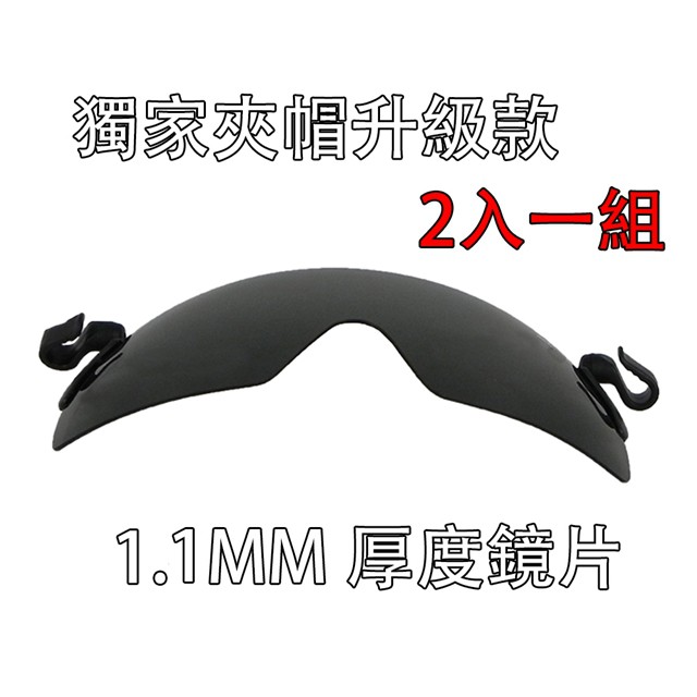 【Docomo】 獨家夾帽式1.1MM厚度偏光太陽眼鏡　各種帽體專用　頂級100%偏光抗UV400可掀設計